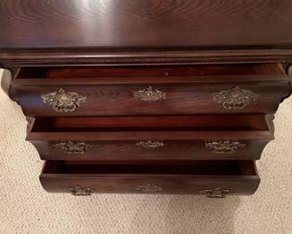 Henredon Country French Oak Secretary Desk :  Bookcase top / 4' 10" wide, 20" deep 7' 6" tall and the writing area is 31" high