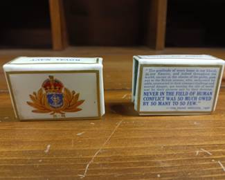 Royal Air Force and Royal Navy celluloid matchbook holders $40 pair