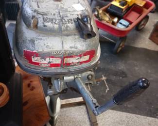 Vintage wizard outboard motor