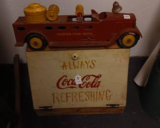 Pressed steel vintage fire truck $135