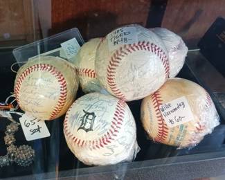 Several Detroit Tigers autographed baseballs from the 1970's and 1980s $20 to $300