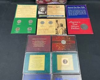 (7) Assorted Coin Sets w/ Replica Reale