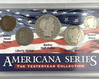 (3) Silver Barber Coins: Half, Quarter, Dime &