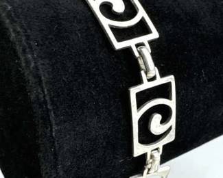 925 Silver Open Panel Link Bracelet