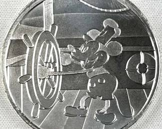 1oz Silver Steamboat Willie Captain Round .999