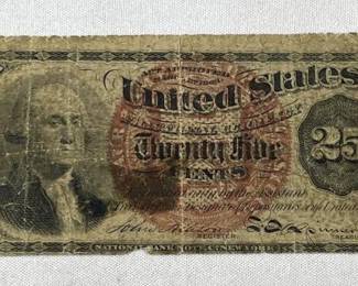 1863 US 25 Cent Fractional Note, Scarce