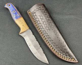 Damascus Steel Fixed Blade Knife