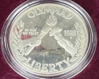 1988 Proof Silver Dollar, Olympics USA 90%