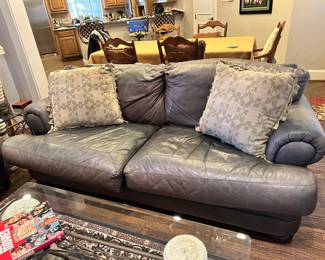 Gray Leather Sofa