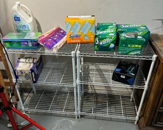 Cleaning supplies, Racks