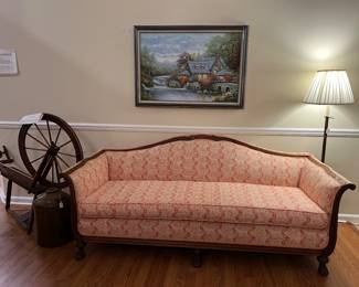 Picture over couch SOLD.    Antique Couch recently recovered $225