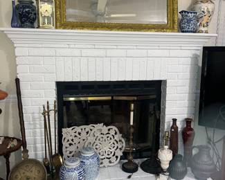 Mirror, Large Vase, Ginger Jars, Alabaster lamp all SOLD 