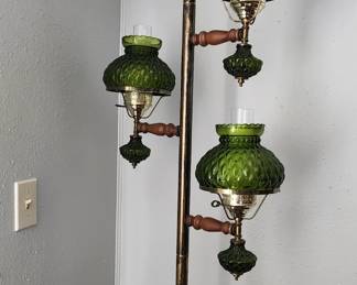 Vintage green pole lamp