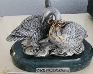 Pewter swans, winter solace 