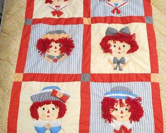 Raggedy and Andy crib quilt 