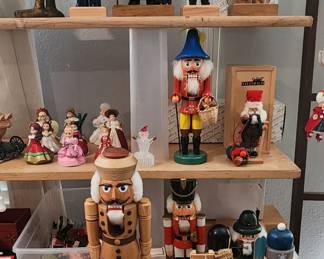 Nutcrackers, some with boxes 