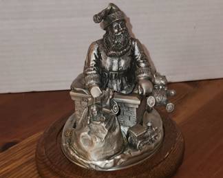 Fort pewter, down the chimney he goes with box and paperwork 
