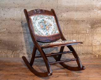 Antique folding rocking chair