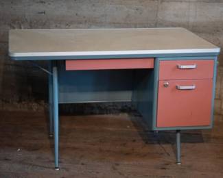 Atomic mid-century metal desk