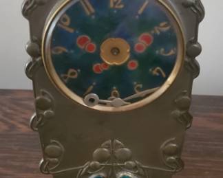Archibald Knox for Liberty & Co Pewter and Enameled clock