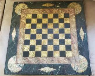 Slate inlaid with stone gameboard