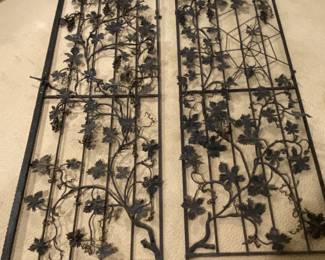 Unusual Iron Gates with intricate leaves, Butterflies, Garden Insects