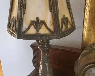 Boudoir slag glass lamp
