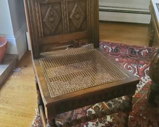 One of 8 Chairs 2 Armchairs and 6 side Chairs with custom made pillow seats