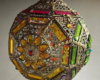 Hanging multi colored Moroccan lantern