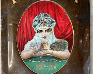 Fatima cigarette tin lithograph plaque