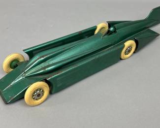 Vintage Kingsbury Golden Arrow pressed steel racer car