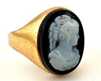 14kt men's cameo ring
