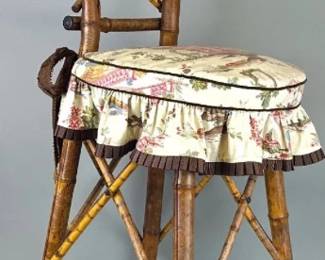 Antique bamboo boudoir chair