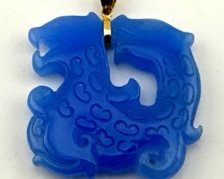 14kt lavender jade pendant