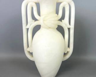 Large carved alabaster urn