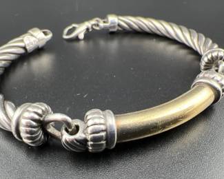 Signed sterling and 18K bracelet