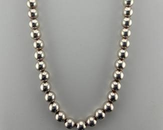 Sterling beaded necklace marked Italy