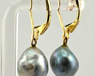 14kt baroque Tahitian pearl earrings