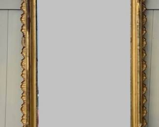 Monumental ornate Rococo gilded pier mirror with marble stand