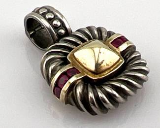 #851 • David Yurman 14kt, sterling ruby pendant