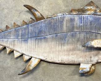 Large Joe Mason (Vermont folk artist) carved painted fish