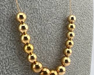 14kt add a bead necklace; 17”L
