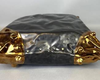 Signed metal "pillow" sculpture by David Williamson (Iowa artist)