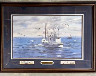 Artist proof "Oyster Buyboat Nellie Crocket" by Franklin Saye