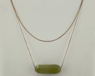 14kt jade slider necklace