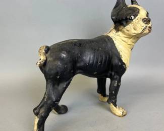 Painted cast iron Boston Terrier door stop attributed to Hubley
