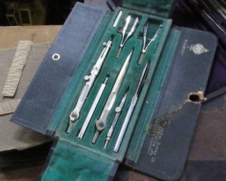 Vintage Schoenner  Germany 13-piece engineering drafting tool set NO 5006