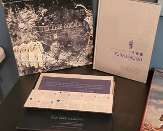 Time-Life Records 'To The Moon' box set with 6 records of space and rocketry commentary produced by Michael Kapp along with a book full of stories and pictures from the early days of rocketry and space exploration!