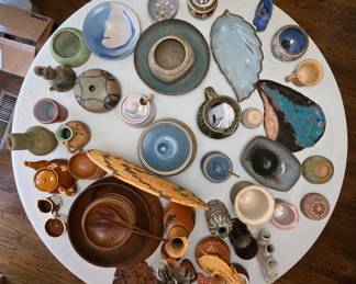 Potterery by Parker, Frankoma, Meadows, AR Cole, and others
Antique Woven Plate
Brazil Rosewood set