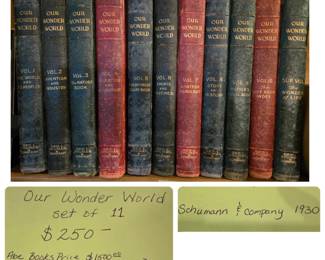 Our Wonder World by Schumann & Co. 1930 full set. Lots of great illustrations.  The only place we've found the full set is Abe Books for $1500. Individual books start at $30+